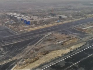 Üçüncü havalimanının biten pisti havadan görüntülendi