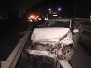 TEM’de Ukraynalı sürücü yaralandı