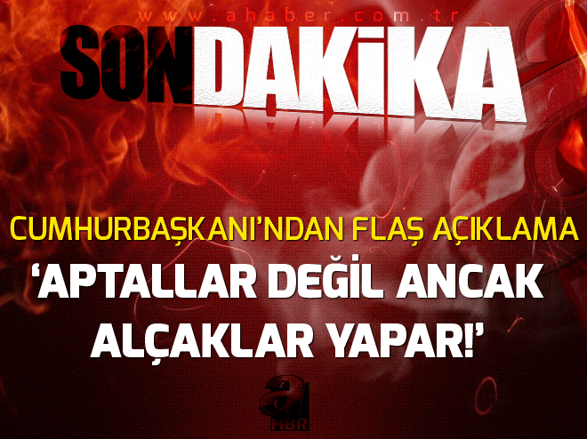 Cumhurbaşkanı Erdoğan: Bazı hatalar var ki, Aptallar değil ancak alçaklar yapar!.