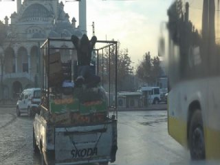 Konya’da kamyonet kasasındaki çocuk barfiks çekti
