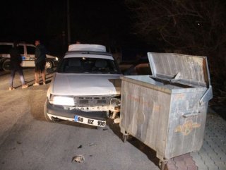 Konya’da polisten kaçan zanlıları çöp konteyneri durdurdu