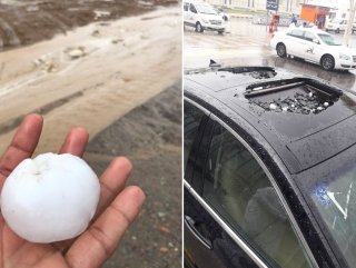 Medine’de dolu yağışı etkili oldu