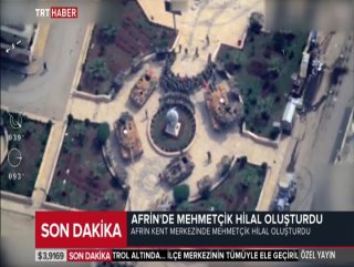 Mehmetçik Afrin’de hilal oluşturdu