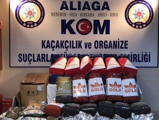 İzmir’de 300 kilo kaçak tütün ele geçirildi