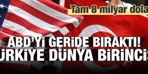 8 milyar doları aştı! Türkiye dünya birincisi
