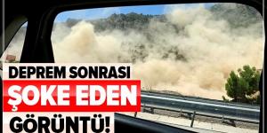 Son dakika: Denizli’de deprem sonrası heyelan anı kamerada.