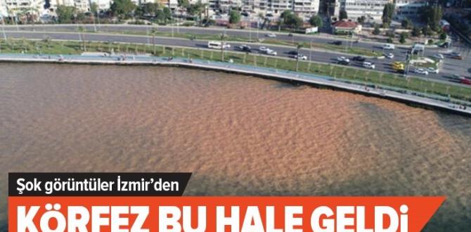 Su borusu patlayınca İzmir Körfezi bu hale geldi .