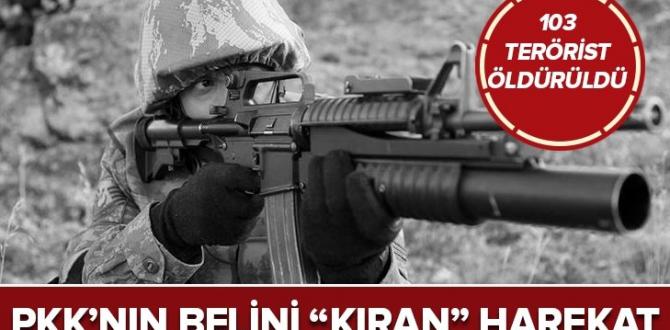 PKK’nın belini ‘kıran’ dev harekat! 103 terörist etkisiz hale getirildi .