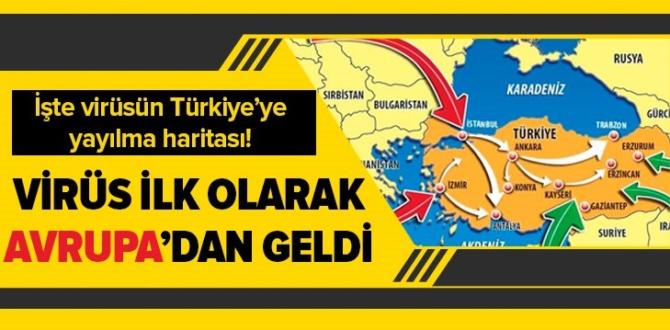 Koronavirüs Türkiye’ye Avrupa üzerinden böyle yayıldı! İşte Türkiye haritası üzerinde virüsün yayılma görüntüsü |Video.