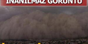 Son dakika: Ankara’da inanılmaz görüntü! Kum fırtınası bir ilçeyi kapladı…