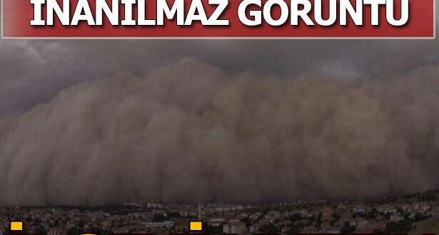 Son dakika: Ankara’da inanılmaz görüntü! Kum fırtınası bir ilçeyi kapladı…
